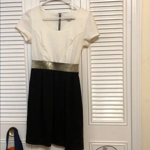 Forever 21 Cream and Black Dress